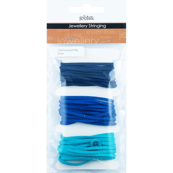 Faux Suede Thonging 2.5mm Blue 6m