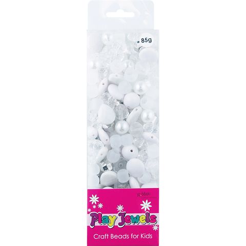 Bead Bp Asst Plastic Clear - White 85G