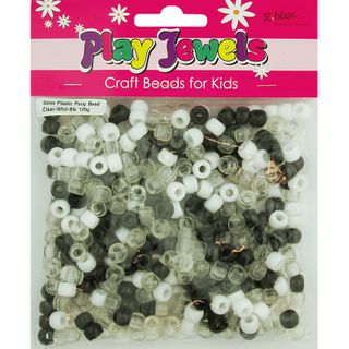 Ribtex Play Jewel Number Beads Flat Round Black & White 20 G Multicoloured