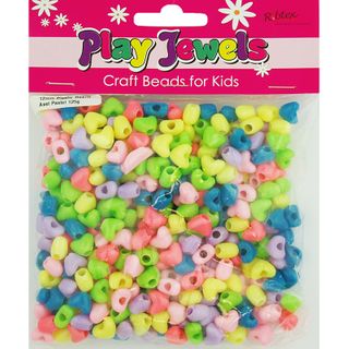 Bead Vp 12mm Heart Pastel Asst 125G