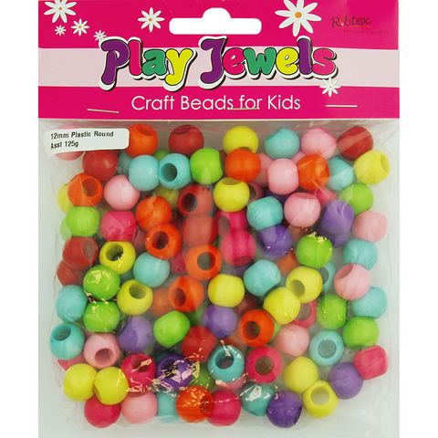 Bead Vp 12Mm Round Bright Asst 125G