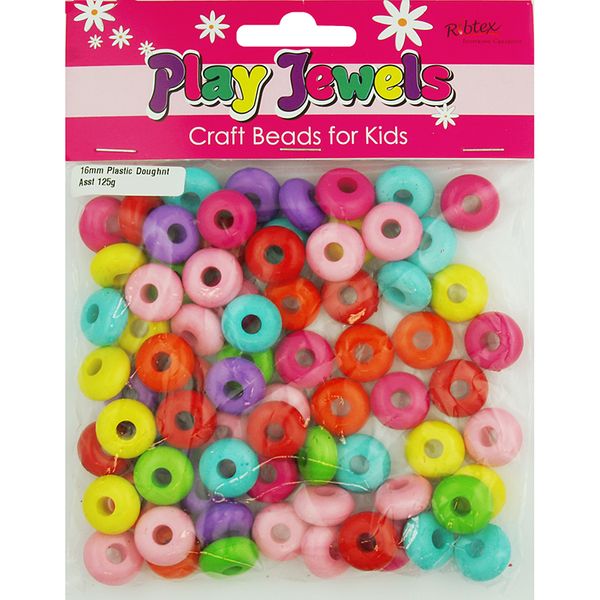 Bead Vp 16mm Dnut Bright Asst 125G