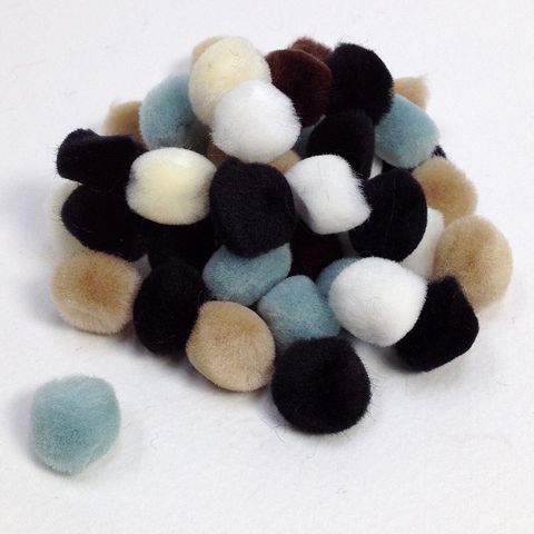 Pom Poms 13mm Winter Colours Pkt 50