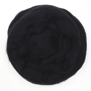 Merino Wool Rovings Black 10g