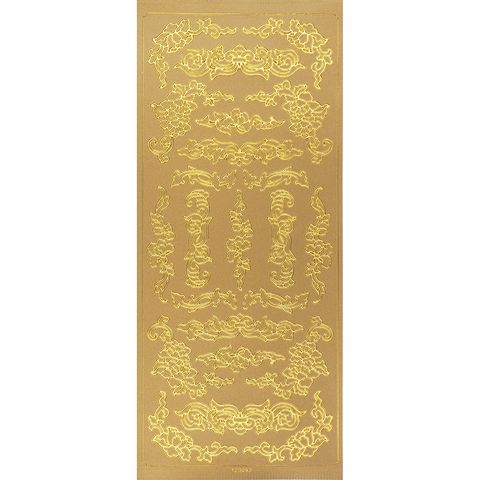 Sticker Scrolls Floral Gold
