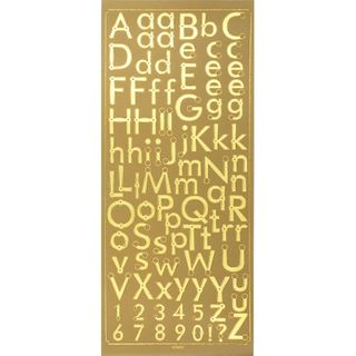 Sticker Alphabet Upper Lower case Gold