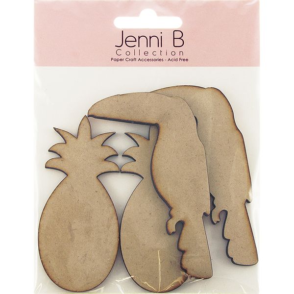 Jenni B Wood Toucan And Pineapple 4Pcs