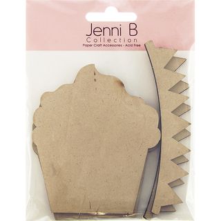 Jenni B Wood Cupcake And Bunting 4Pcs