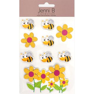 Jenni B Bumblebee Flower Yellow 9Pcs