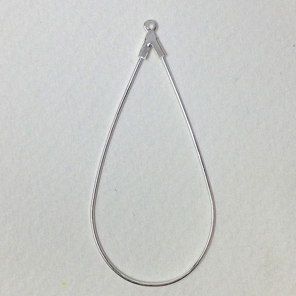 Earring Hoop Tear Drop 50mm Silver Pkt 4