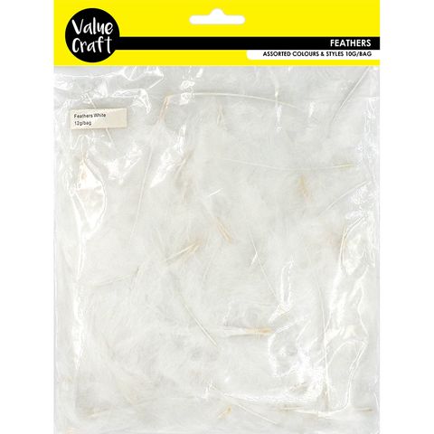 CRAFT FEATHERS WHITE 10G