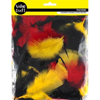 CRAFT FEATHERS BLACK RED YELLOW 10G