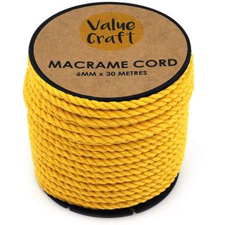 CORD MACRAME YELLOW 6MM 30M