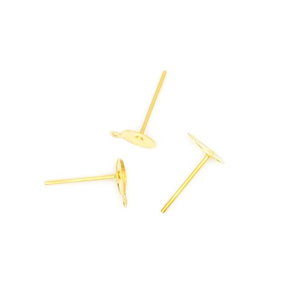 JF EARRING POST W HOLE GOLD 30PCS