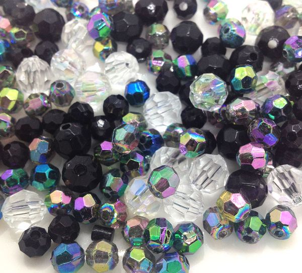 Craft Bead Faceted Black Mix 25G