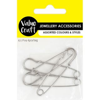 JF KILT PINS 64MM SILVER 4PCS