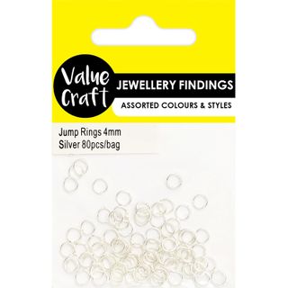 JF JUMP RINGS SMALL 4MM SILVER 80PCS