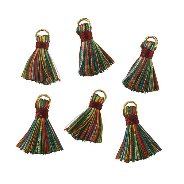 TASSELS 2CM MULTI 6PC