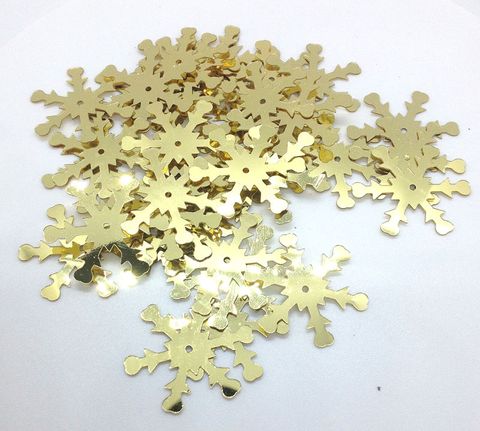 Scatters 12mm Snowflakes Gold 500g