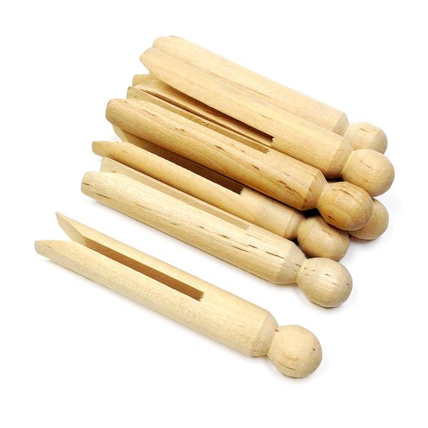 Dolly Pegs 11cmx8mm Natural Pkt 8