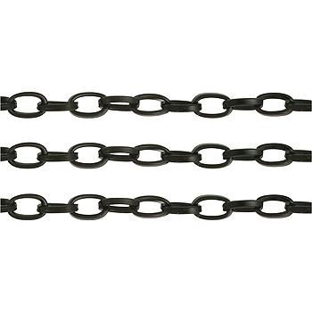 Chain Straight Oval Link 7x4mm Black 1m