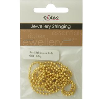 Chain Ball With Ends Gold 1m