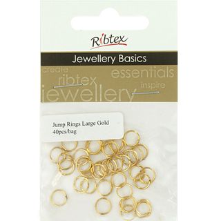 Jump Rings 7mm Gold 40Pcs