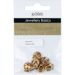 Ribbon Pin Gold 6 Sets