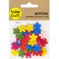 CRAFT BUTTONS WOOD FLOWERS MULTI 40PCS