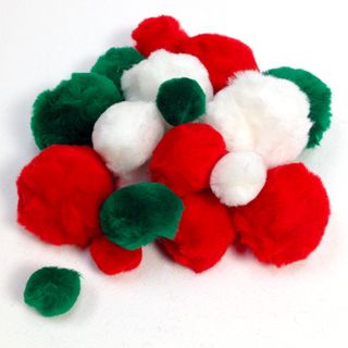 Pom Poms Value Pack Christmas Pkt 24