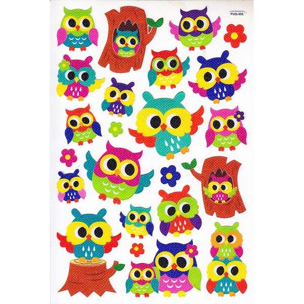 Sticker Fancy Owls Multi