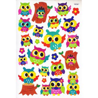 Sticker Fancy Owls Multi