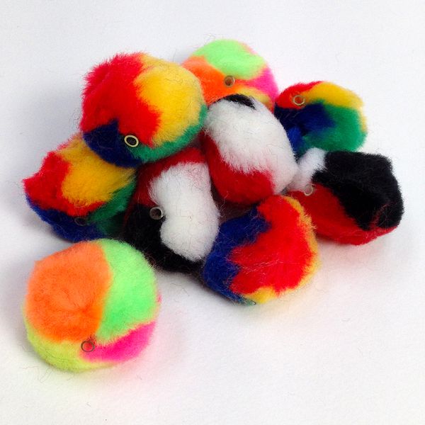 Threadable Pom Poms 40mm Assorted Pkt 10