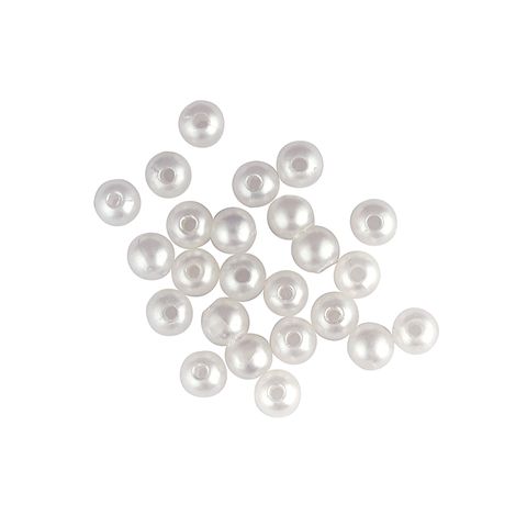 Bead Plastic Pearl 6Mm White 15G