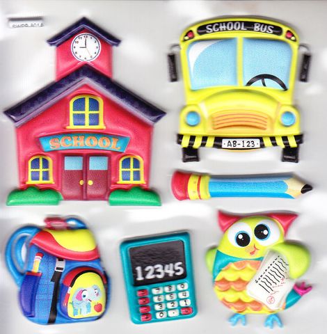 Stickers Emb Soft EVA School Bus