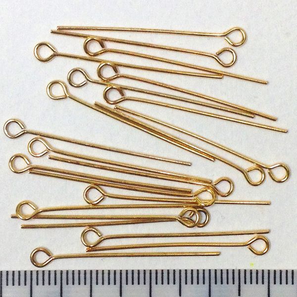 Eye Pins Gold 33mm Pkt 100