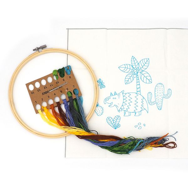 Embroidery Kit Cactus Dinosaur