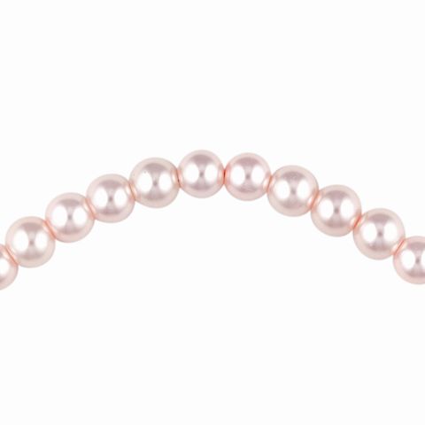 Bead Glass Pearls 6Mm Barely Pink 81Pcs