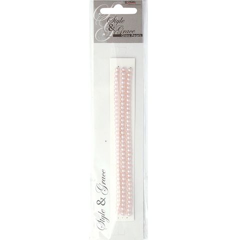 Bead Glass Pearls 4Mm Barely Pink 105Pcs