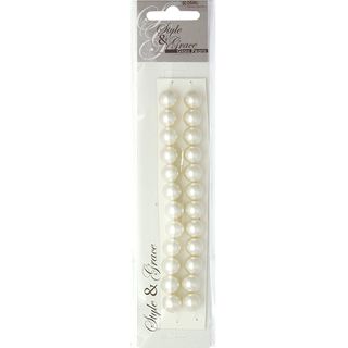 Bead Glass Pearls 12Mm Ivory 24Pcs