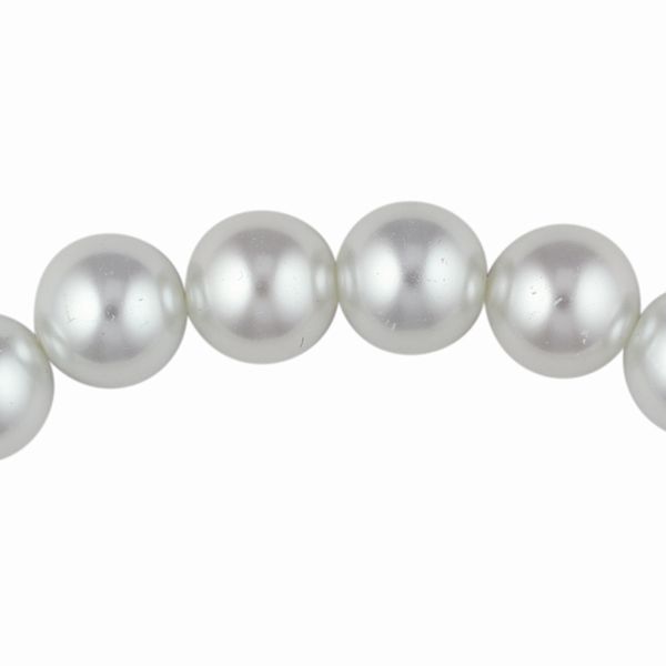 Bead Glass Pearls 12Mm White 24Pcs