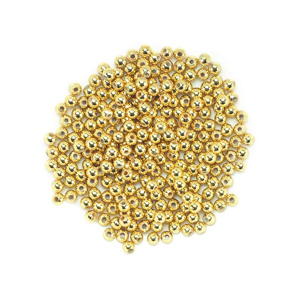 ROUND 4MM GOLD PLASTIC BEAD 20G