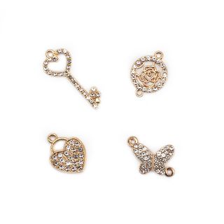 CHARM METAL DIAMANTE LOVE 4PCS