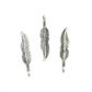 Silver Feather 30mm Charms 8pcs