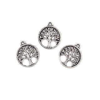 CHARM METAL SILVER TREE 15MM 8PCS