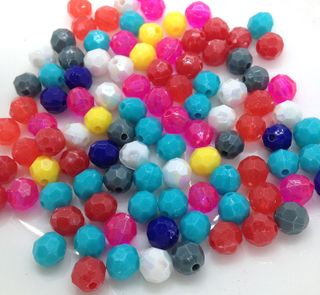 Pearl Bead Faceted Opaque Mix 25g