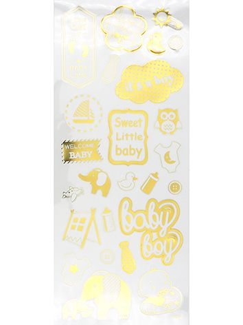 Stickers Sweet Little Baby Boy Gold