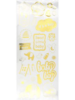 STICKERS FOIL SWEET BABY BOY GOLD 1SH