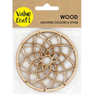 WOOD DREAM CATCHER 90MMX90MM NAT 2PC