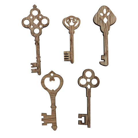 WOOD KEYS NATURAL 5PC